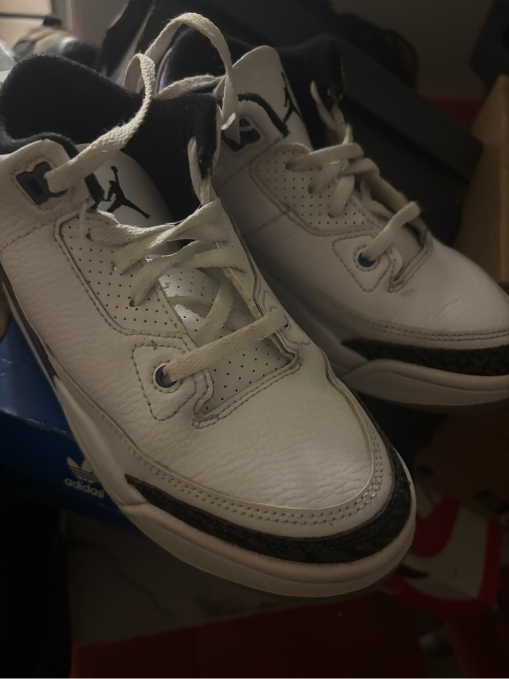 Jordan Kids White and Black Sneakers
